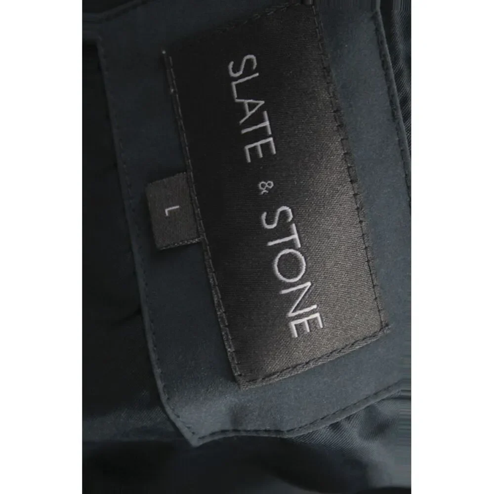 Slate & Stone Mens Bomber Jacket Windbreaker Dark Gray Polyester Size L